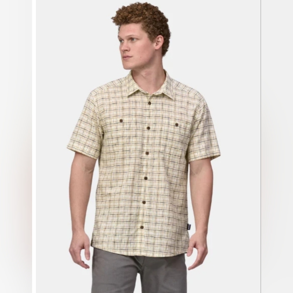 PATAGONIA MEN'S BACK STEP LIGHTWEIGHT BUTTON-DOWN SHIRT. SIZE XL. HEMP/COTTON.